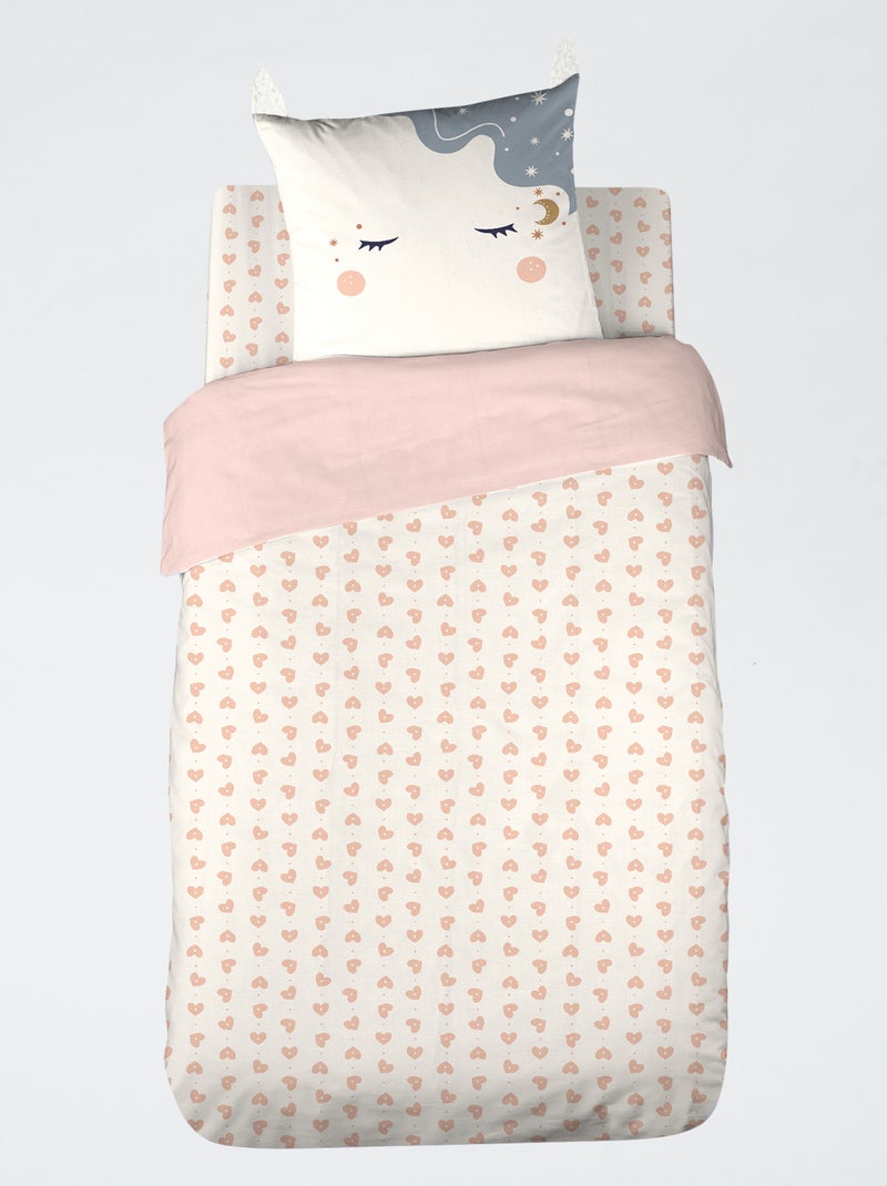 Juego de sábanas individual de 2 piezas: funda nórdica + funda de almohada Rosa - Kiabi