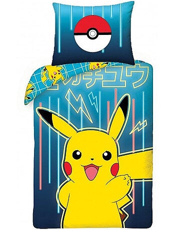 Juego de sábanas infantil algodón Pikachu Neón