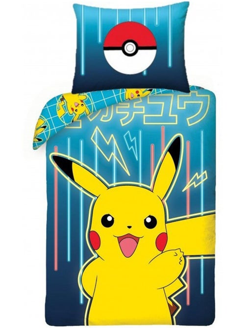 Juego de sábanas infantil algodón Pikachu Neón - Kiabi Juego de sábanas infantil algodón Pikachu Neón - Kiabi