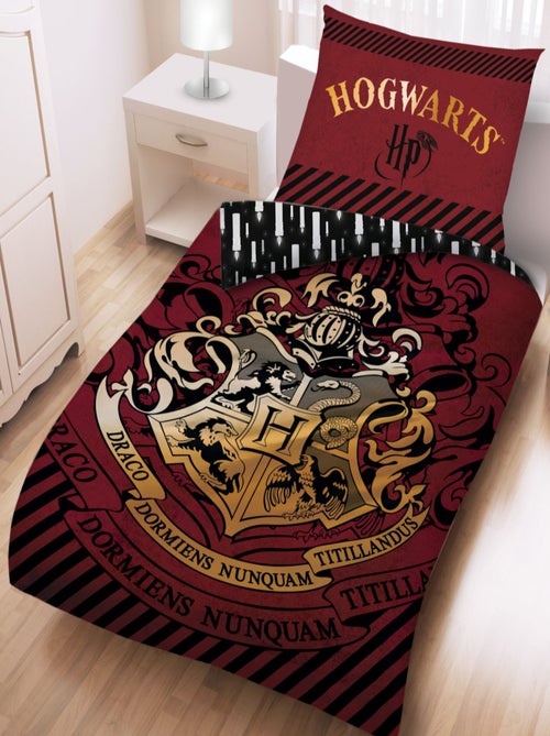 Juego de sabanas infantil algodón reversible Hogwarts - Kiabi Juego de sabanas infantil algodón reversible Hogwarts - Kiabi