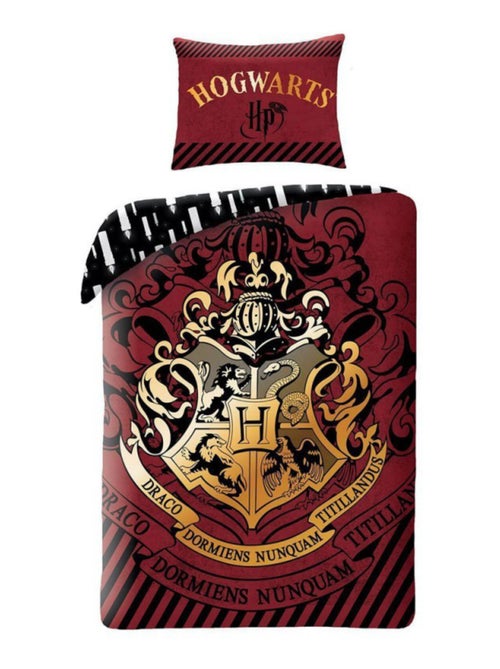 Juego de sabanas infantil algodón reversible Hogwarts - Kiabi Juego de sabanas infantil algodón reversible Hogwarts - Kiabi