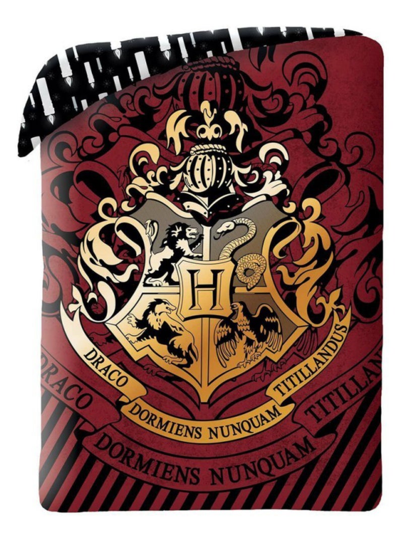 Juego de sabanas infantil algodón reversible Hogwarts Rojo - Kiabi