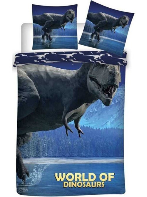 Juego de sábanas Infantil Azul Dinosaurio T-Rex - Kiabi Juego de sábanas Infantil Azul Dinosaurio T-Rex - Kiabi