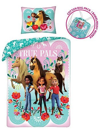 Juego de sábanas infantil de algodón Caballo Equitación