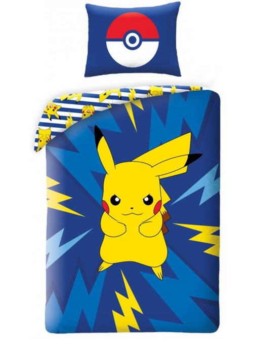 Juego de sábanas infantil de algodón Pikachu - Kiabi Juego de sábanas infantil de algodón Pikachu - Kiabi