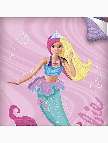 Juego de sabanas infantil de algodón reversible Barbie Sirena