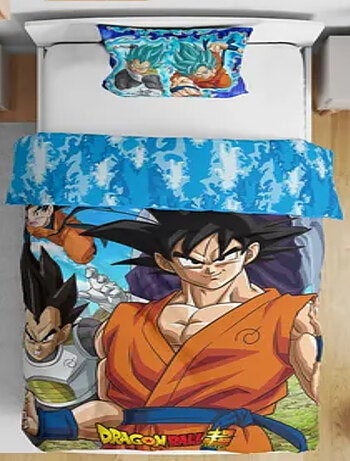 Juego de sábanas infantil Dragon Ball, microfibra Oeko-Tex, reversible, cama 1 plaza, AVENTURA