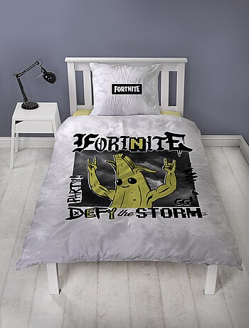 Juego de sabanas infantil estampado reversible Fortnite BANANA, funda nórdica 140x200 cm