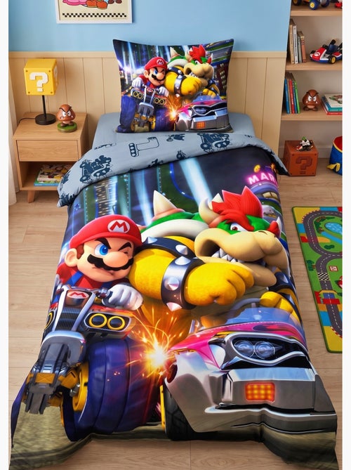 Juego de sabanas infantil estampado reversible Mario KART - Kiabi Juego de sabanas infantil estampado reversible Mario KART - Kiabi