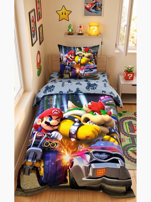 Juego de sabanas infantil estampado reversible Mario KART - Kiabi Juego de sabanas infantil estampado reversible Mario KART - Kiabi