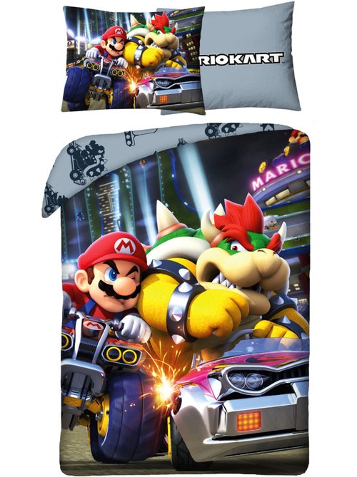 Juego de sabanas infantil estampado reversible Mario KART - Kiabi Juego de sabanas infantil estampado reversible Mario KART - Kiabi