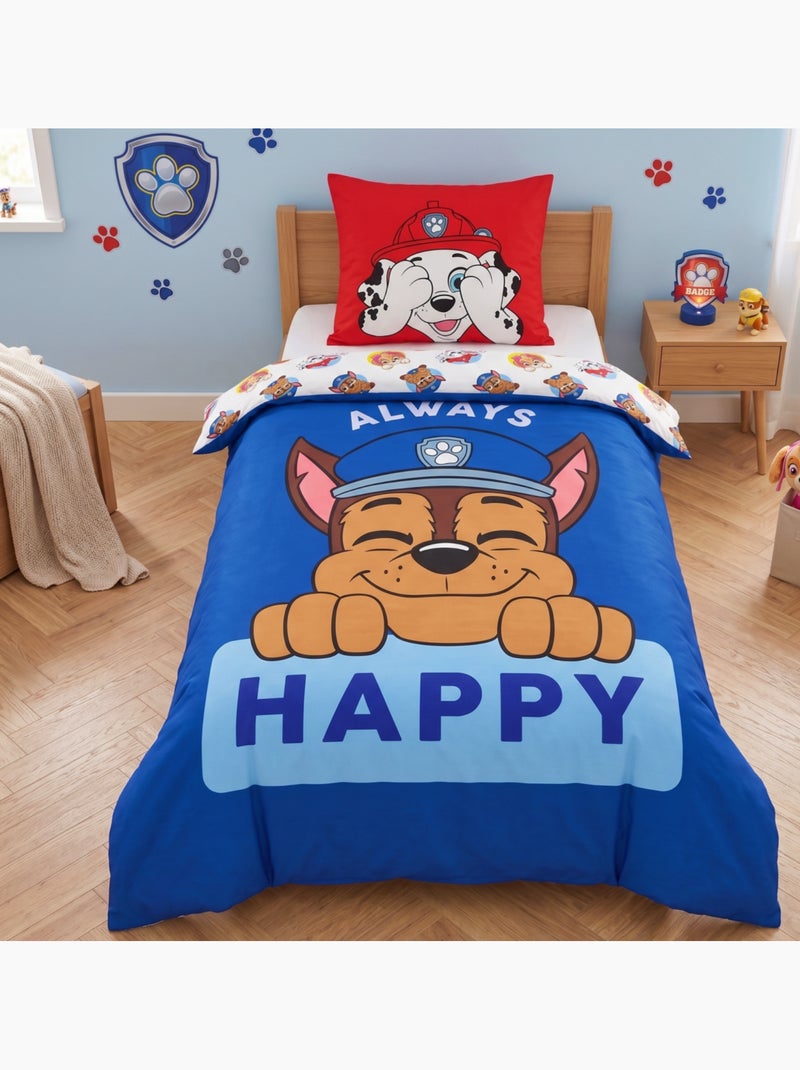 Juego de sabanas infantil estampado reversible Patrulla Canina, CHASE Azul - Kiabi