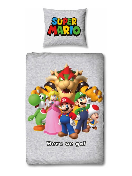 Juego de sabanas infantil estampado reversible Super Mario y sus amigos, funda nórdica 140x200 cm - Kiabi Juego de sabanas infantil estampado reversible Super Mario y sus amigos, funda nórdica 140x200 cm - Kiabi