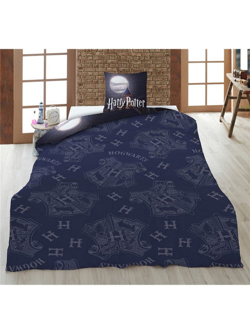 juego de sabanas Infantil Harry Potter Polialgodón Estampado Reversible Cama 1 plaza, Hogwarts Multicolor - Kiabi