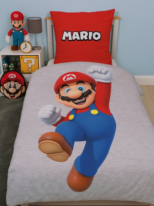 Juego de sabanas infantil Mario, Microfibra Oeko-Tex, estampado reversible, cama 1 plaza, LUIGI - Kiabi Juego de sabanas infantil Mario, Microfibra Oeko-Tex, estampado reversible, cama 1 plaza, LUIGI - Kiabi