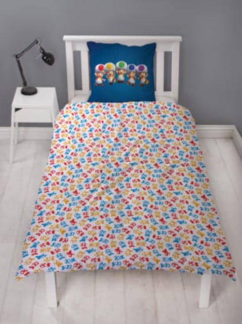 Juego de sábanas infantil Mario, microfibra Oeko-Tex, reversible, cama 1 plaza, PRINCESA PEACH - Kiabi Juego de sábanas infantil Mario, microfibra Oeko-Tex, reversible, cama 1 plaza, PRINCESA PEACH - Kiabi