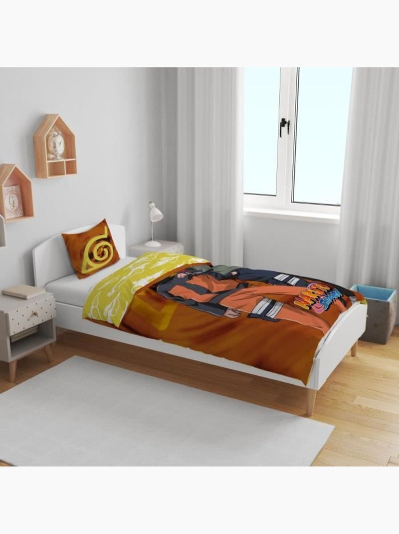 Juego de sabanas infantil Naruto, microfibra Oeko-Tex, reversible, cama de 1 plaza, KAKASHI Negro - Kiabi