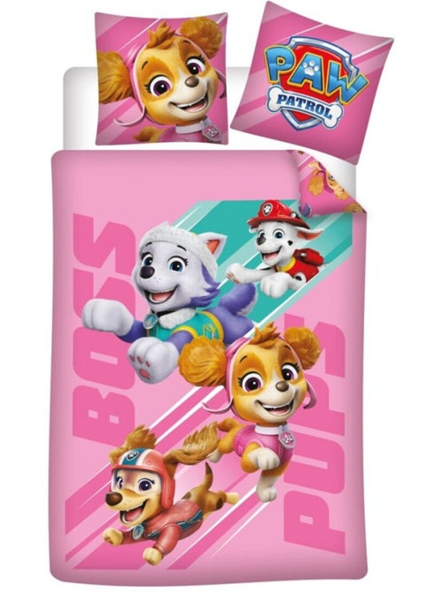 Juego de sabanas infantil Patrulla Canina estampado reversible 100% algodón, ROSA - Kiabi Juego de sabanas infantil Patrulla Canina estampado reversible 100% algodón, ROSA - Kiabi