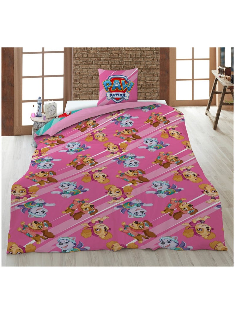 Juego de sabanas infantil Patrulla Canina estampado reversible 100% algodón, ROSA Multicolor - Kiabi