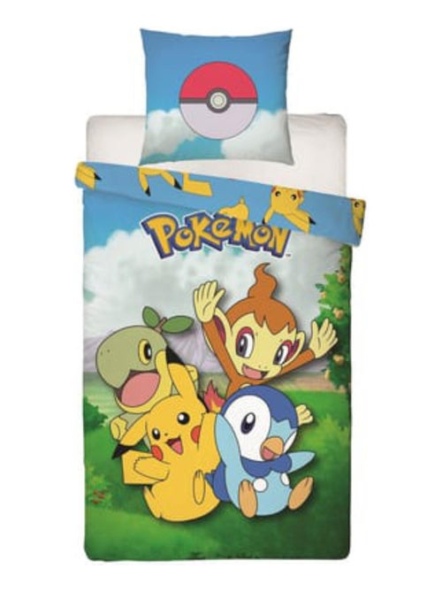 Juego de sábanas infantil Pikachu y Pokémon inicial - Kiabi Juego de sábanas infantil Pikachu y Pokémon inicial - Kiabi