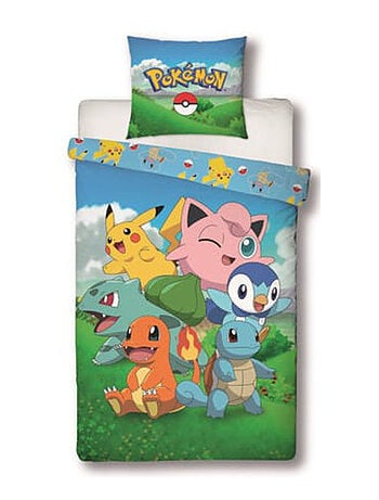 Juego de sabanas Infantil Pokémon, Microfibra Oeko-Tex, Estampado Reversible, Cama 1 plaza, PIKACHU