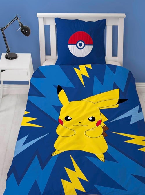 Juego de sabanas infantil Pokémon, microfibra Oeko-Tex, reversible, cama 1 plaza, ELÉCTRICO - Kiabi Juego de sabanas infantil Pokémon, microfibra Oeko-Tex, reversible, cama 1 plaza, ELÉCTRICO - Kiabi