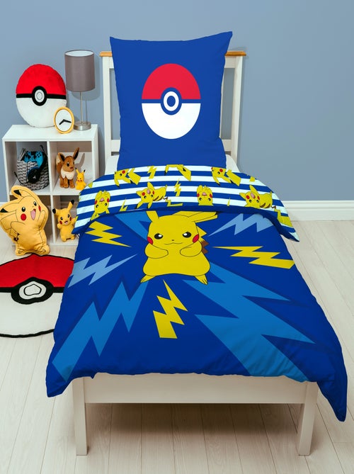 Juego de sabanas infantil Pokémon, microfibra Oeko-Tex, reversible, cama 1 plaza, ELÉCTRICO - Kiabi Juego de sabanas infantil Pokémon, microfibra Oeko-Tex, reversible, cama 1 plaza, ELÉCTRICO - Kiabi