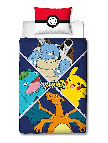Juego de sábanas infantil Pokémon, microfibra Oeko?Tex, reversible, cama 1 plaza, EVOLUTION