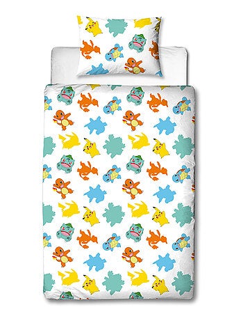 Juego de sábanas infantil Pokémon, microfibra Oeko?Tex, reversible, cama 1 plaza, EVOLUTION