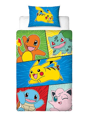 Juego de sabanas infantil Pokémon, microfibra Oeko?Tex, reversible, cama individual, FRIENDS