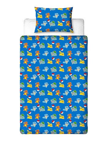 Juego de sabanas infantil Pokémon, microfibra Oeko?Tex, reversible, cama individual, FRIENDS