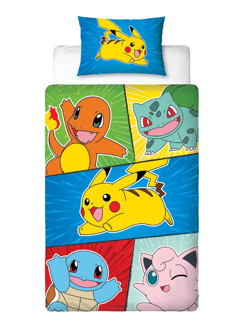 Juego de sabanas infantil Pokémon, microfibra Oeko?Tex, reversible, cama individual, FRIENDS Azul - Kiabi
