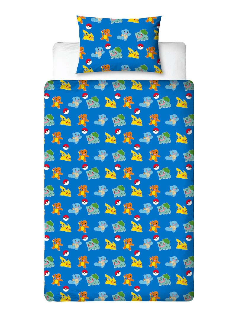 Juego de sabanas infantil Pokémon, microfibra Oeko?Tex, reversible, cama individual, FRIENDS Azul - Kiabi