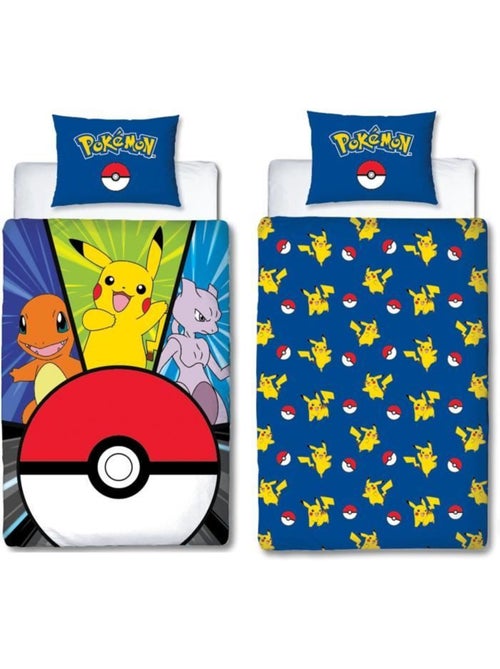 Juego de sabanas infantil Pok?mon, microfibra Oeko-Tex, reversible, cama 1 plaza, POKE BALL - Kiabi Juego de sabanas infantil Pok?mon, microfibra Oeko-Tex, reversible, cama 1 plaza, POKE BALL - Kiabi