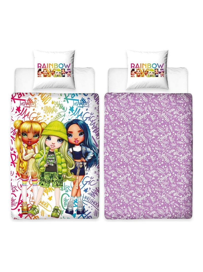 Juego de sabanas Infantil Rainbow High Jade, Sunny y Skyler Rosa - Kiabi