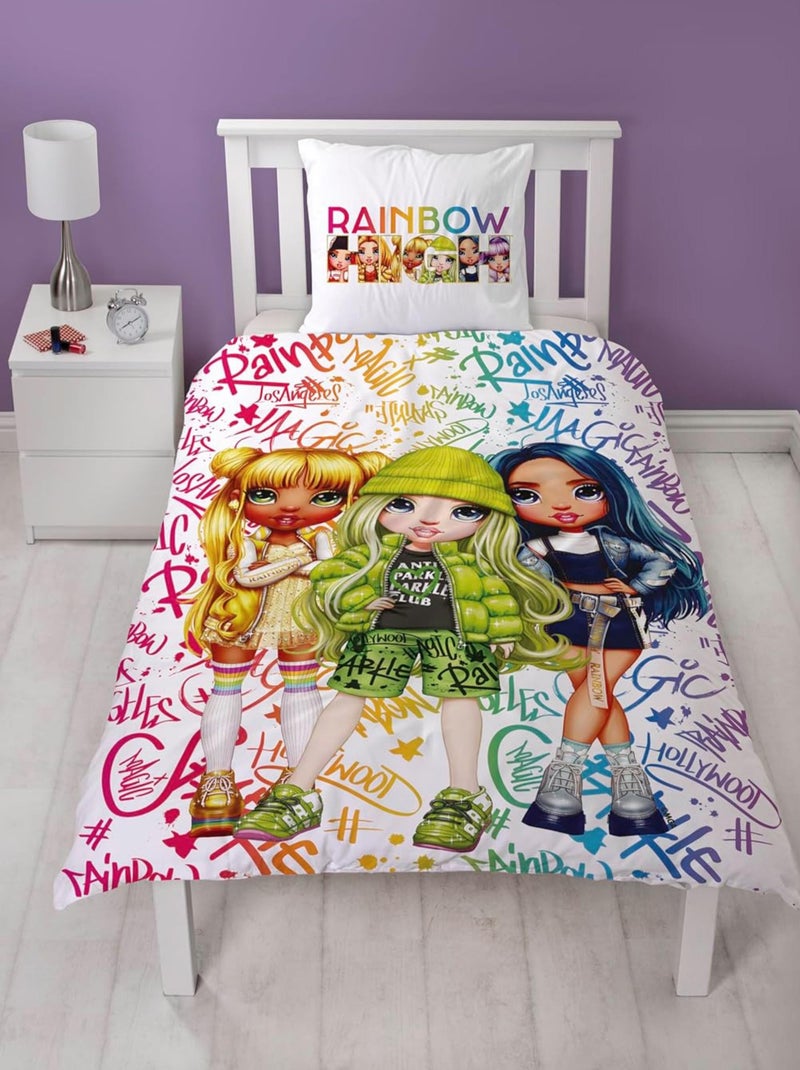 Juego de sabanas Infantil Rainbow High Jade, Sunny y Skyler Rosa - Kiabi