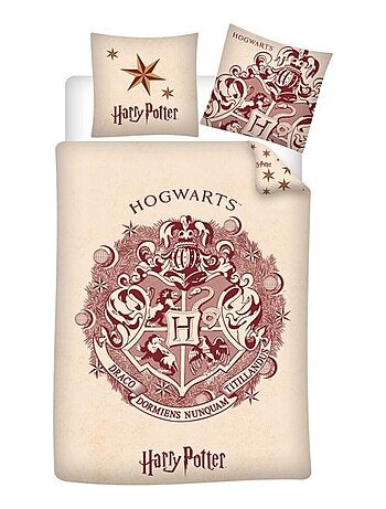 Juego de sábanas infantil reversible Harry Potter Hogwarts (mezcla algodón-poliéster)