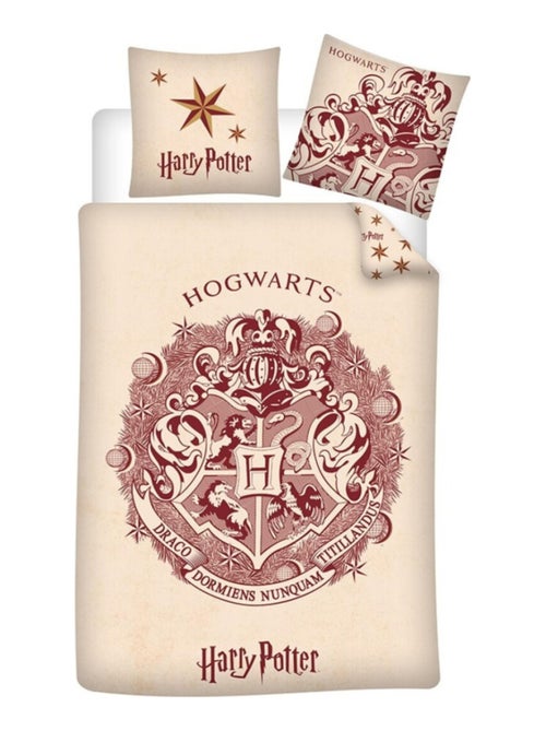 Juego de sábanas infantil reversible Harry Potter Hogwarts (mezcla algodón-poliéster) - Kiabi