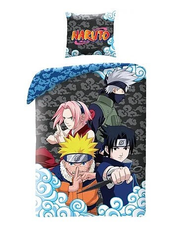 Juego de sábanas infantil reversible Naruto, Sasuke y Sakura