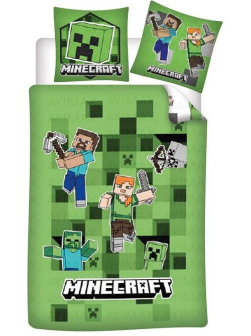Juego de sabanas infantil reversible polialgodón Creeper - Kiabi
