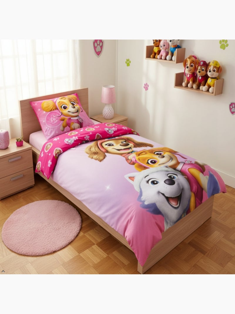 juego de sabanas La Patrulla Canina Infantil, 100% Algodón Oeko-Tex, Reversible, Cama 1 plaza, ROSA Rosa - Kiabi