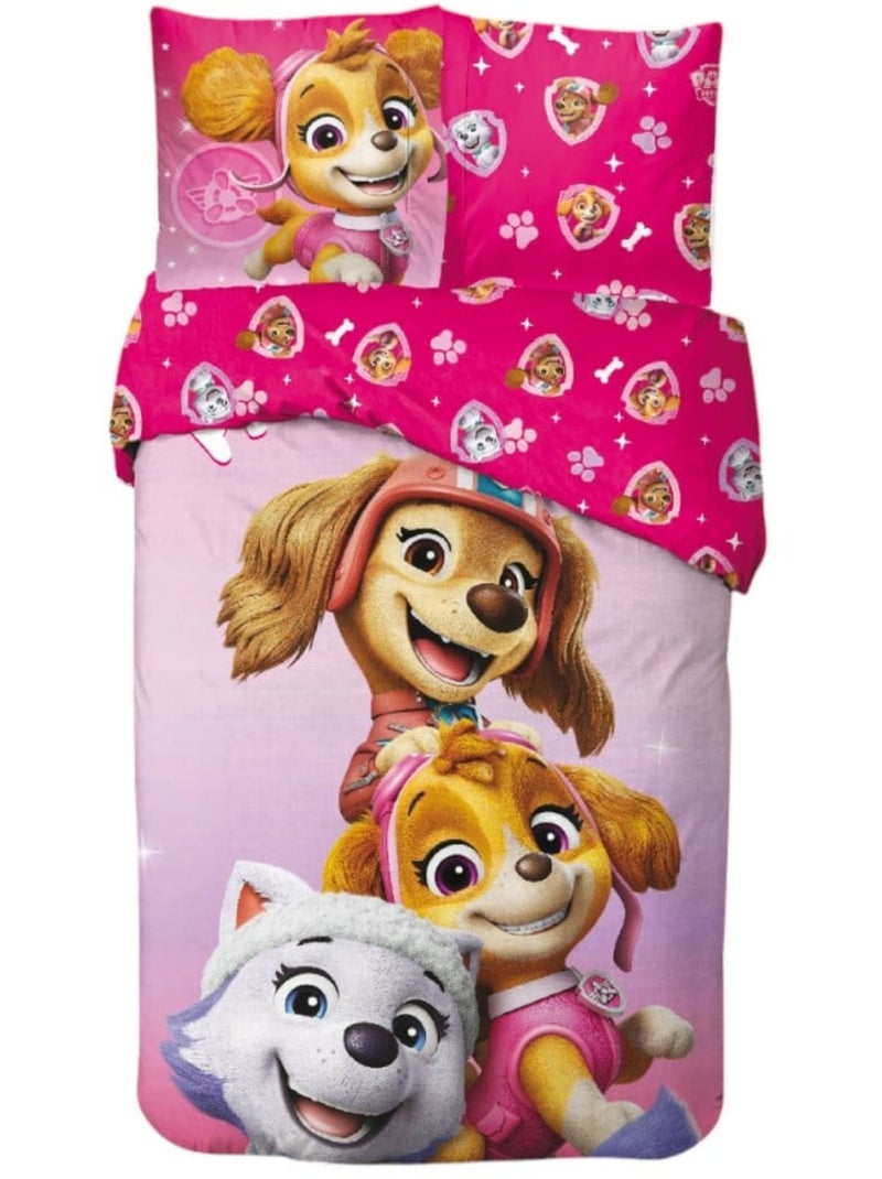 juego de sabanas La Patrulla Canina Infantil, 100% Algodón Oeko-Tex, Reversible, Cama 1 plaza, ROSA Rosa - Kiabi