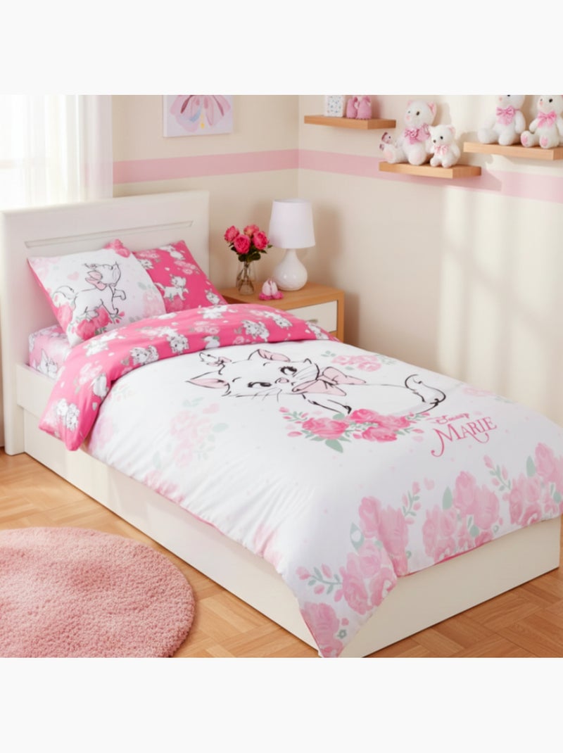 Juego de sabanas Marie Cat Disney Infantil, 100% algodón Oeko-Tex, reversible, cama 1 plaza, ROSA Rosa - Kiabi