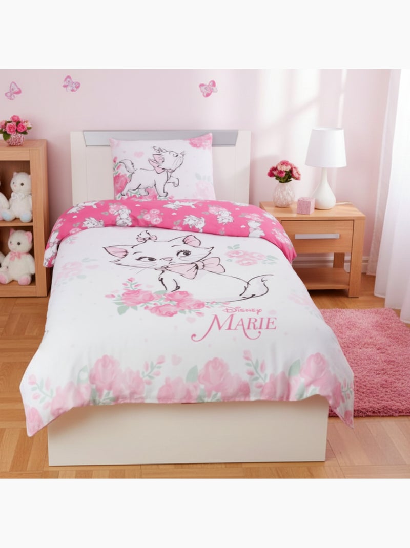 Juego de sabanas Marie Cat Disney Infantil, 100% algodón Oeko-Tex, reversible, cama 1 plaza, ROSA Rosa - Kiabi