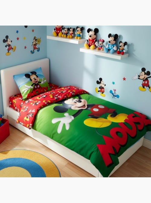 Juego de sabanas Mickey Disney, 100% algodón Oeko-Tex, cama 1 plaza, MOUSE - Kiabi Juego de sabanas Mickey Disney, 100% algodón Oeko-Tex, cama 1 plaza, MOUSE - Kiabi