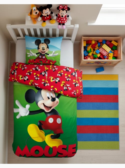 Juego de sabanas Mickey Disney, 100% algodón Oeko-Tex, cama 1 plaza, MOUSE - Kiabi Juego de sabanas Mickey Disney, 100% algodón Oeko-Tex, cama 1 plaza, MOUSE - Kiabi