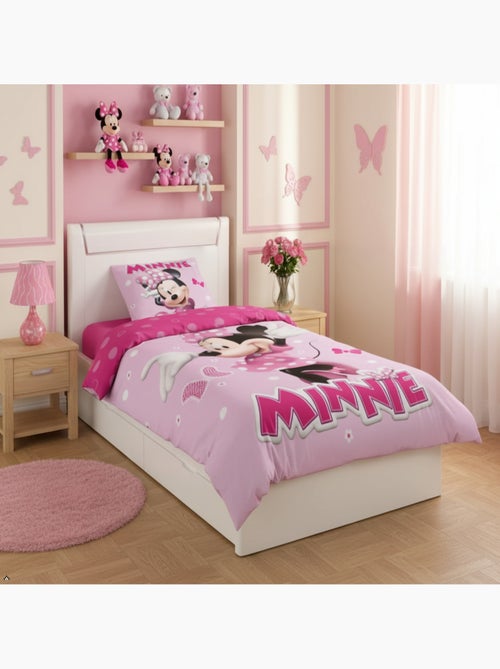Juego de sabanas Minnie Disney Infantil, 100% algodón Oeko-Tex, reversible, cama 1 plaza, ROSA - Kiabi Juego de sabanas Minnie Disney Infantil, 100% algodón Oeko-Tex, reversible, cama 1 plaza, ROSA - Kiabi