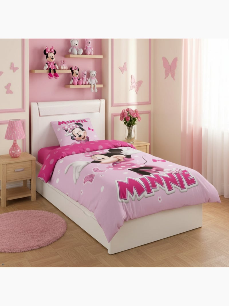 Juego de sabanas Minnie Disney Infantil, 100% algodón Oeko-Tex, reversible, cama 1 plaza, ROSA Rosa - Kiabi