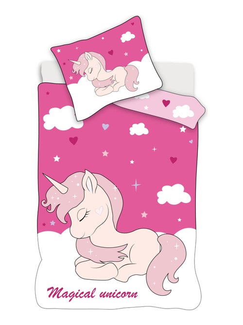 Juego de sábanas para bebé de algodón reversible - Unicornio Mágico - Kiabi Juego de sábanas para bebé de algodón reversible - Unicornio Mágico - Kiabi