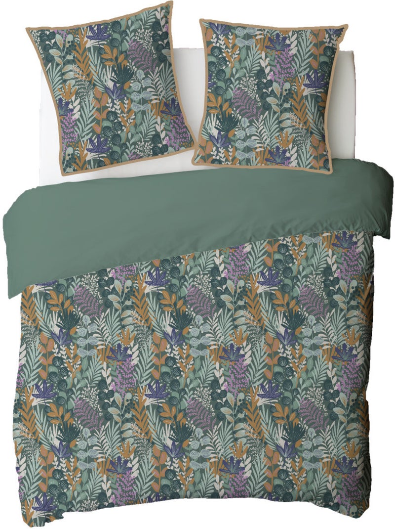 Juego de sábanas reversible Future Home de algodón estampado vegetal tropical – para 2 plazas Verde - Kiabi